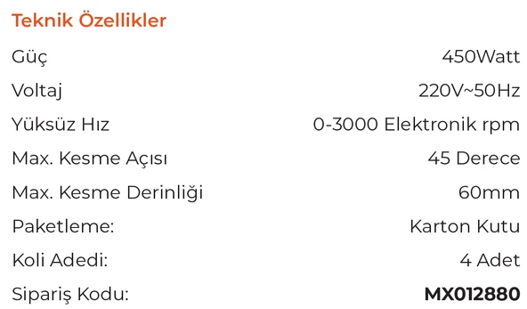 MAX EXTRA MX2880 - Elektronik Devirli Planya Makinesi 450 Watt - 2