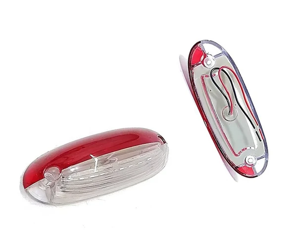 4 Adet Gabari Led Balık Sırtı Dorse Lambası Kırmızı-beyaz 12-24 Volt - Resim 2