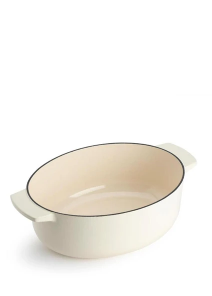 Kitchenaid Krem Rengi Oval Döküm Demir Tencere 30 cm - 2