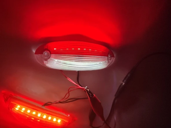 10 Adet Gabari Balık Sırtı Dorse Lambası Kırmızı-beyaz 12-24 V - Resim 4