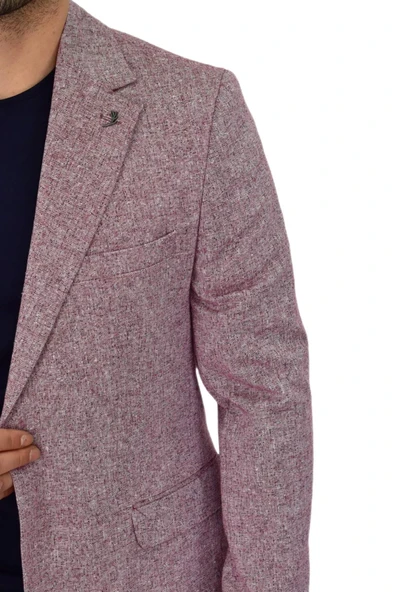 Erkek Bordo Tek Spor Ceket Çift Yırtmaçlı BGL-ST04464 - Resim 5