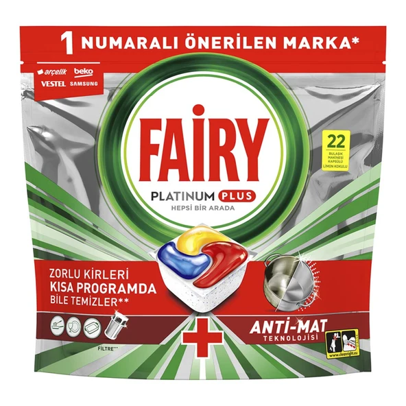 Fairy Platinum Plus 22 Yıkama Bulaşık Makinesi Deterjanı Kapsülü