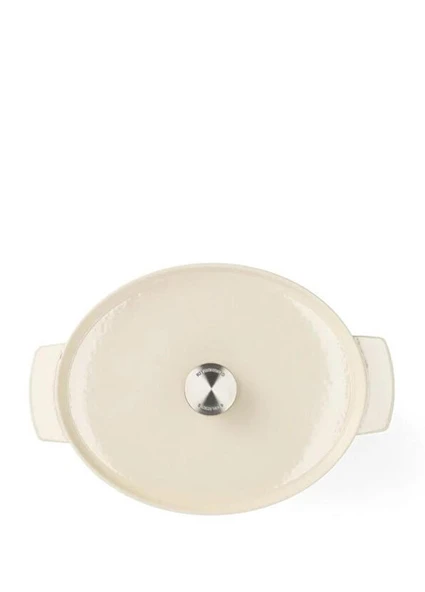 Kitchenaid Krem Rengi Oval Döküm Demir Tencere 30 cm - 3
