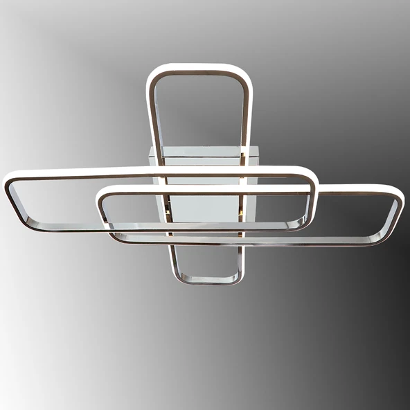 TT324-KR TT Aydınlatma 57 x 17 Profil Krom Kaplama 3 lü Plafonyer Led Avize