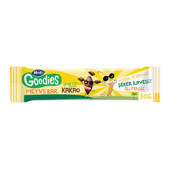 Hero Goodies Muz Kakao Meyve Bar 30 G