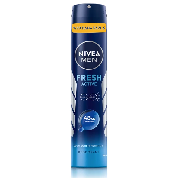Nivea Men Fresh Active Erkek Sprey Deodorant 200 Ml