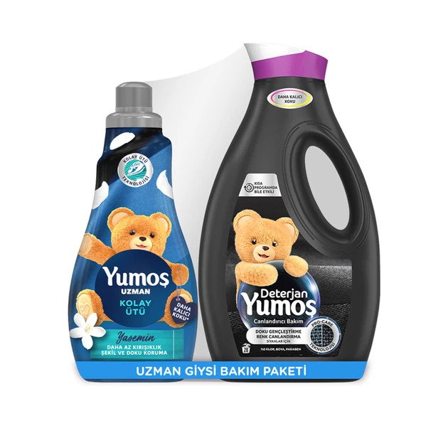 Yumoş Deterjan Siyah 1690 Ml + Yumoş Kırışıklık Karşıtı 1200 Ml