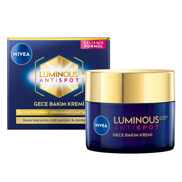 NIVEA Luminous630 Thiamidol Etkili Leke Karşıtı Gece Yüz Bakım Kremi 50 ml