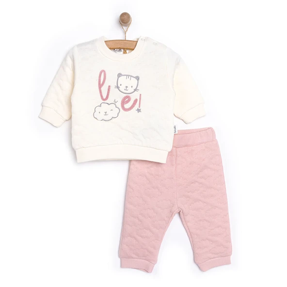Yenidoğan Clouds Kız Sweatshirt-Patiksiz Alt