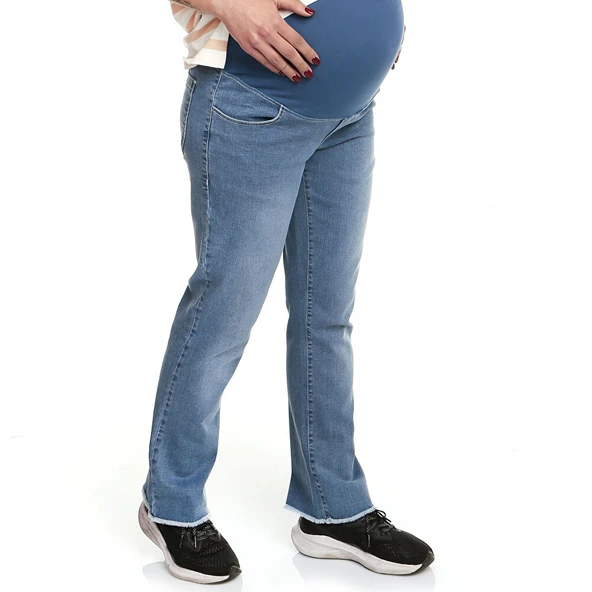 Hamile Denim Pantolon Geniş Paça