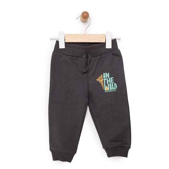Basic Ayı Baskılı Az Şardonlu Eşofman Alt Unisex