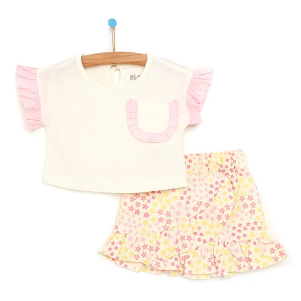 Cheerful Flowers Bluz-Etek Kız Bebek