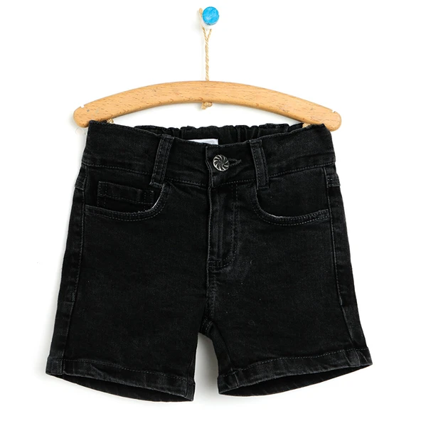 Basic Erkek Bebek Siyah Denim Şort