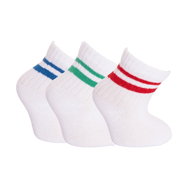 Unisex Çizgili 3lü Soket Çorap Unisex