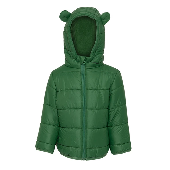 Basic Kapüşonlu Kulaklı Mont Erkek Bebek