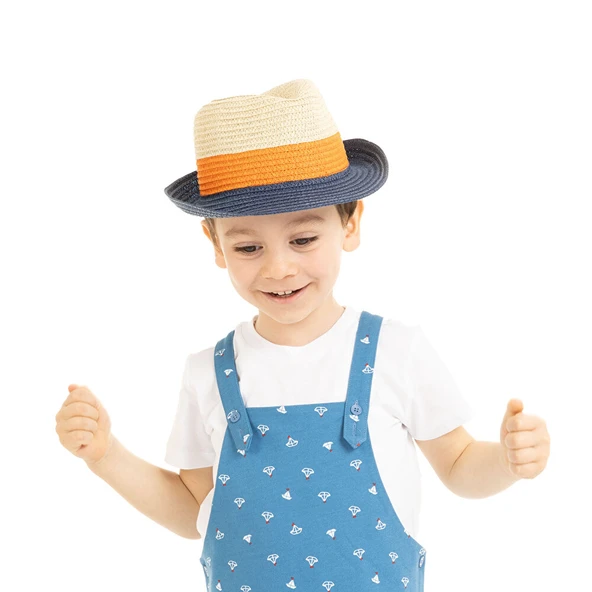 Renkli Hasır Şapka Erkek Bebek