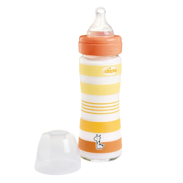Wellbeing Yavaş Akış Gri Cam Biberon 240 ml 0+ Ay