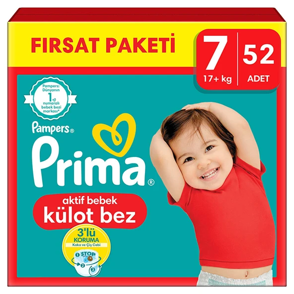 Külot Bebek Bezi Fırsat Paketi XXL 7 Beden 17 kg+ 52 Adet