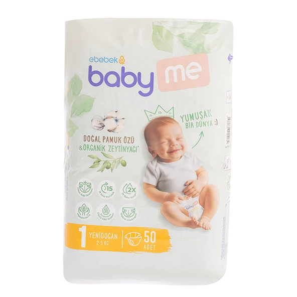Yenidoğan 1 Bebek Bezi 2-5 kg 50 Adet