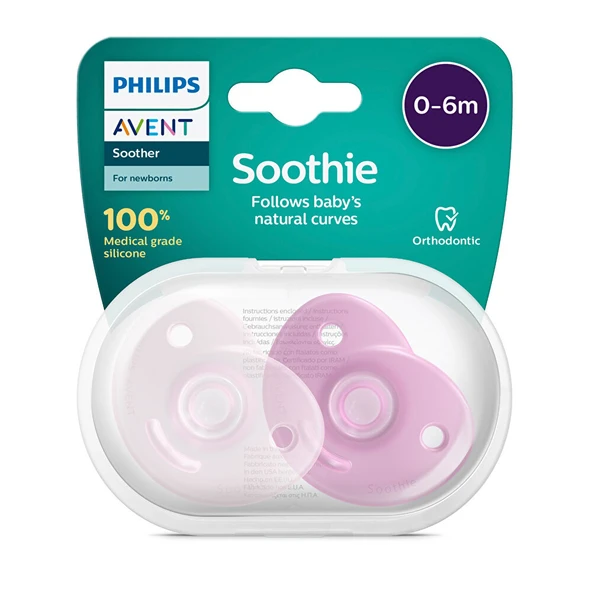 Soothie Emzik 0-6ay Pembe ikili