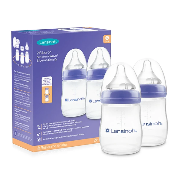 NaturalWave Yavaş Akış Biberon Seti 2x160 ml