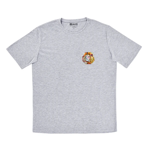 Quos 2100P Erkek Sıfır Yaka Baskılı Tshirt