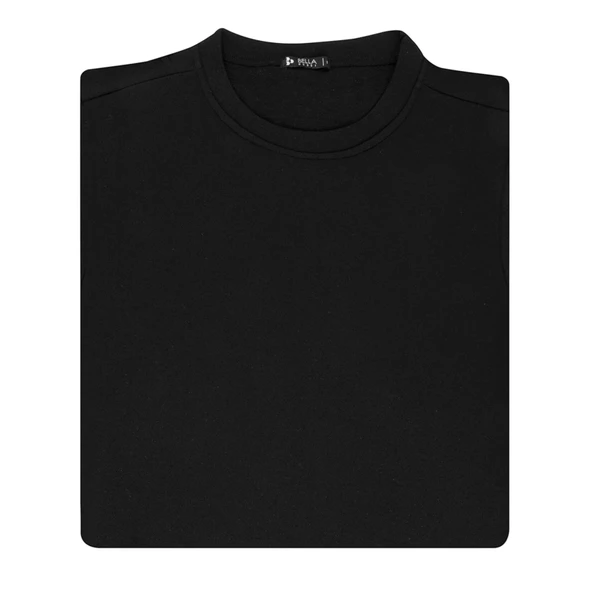 Bella Dossi Siyah Erkek Bisiklet Yaka Sweatshirt XXL