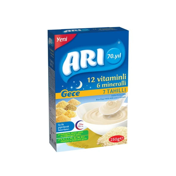 Arı 12 Vit. 6 Min. Sütlü 7Tah.pirinç Unu Gece 250G