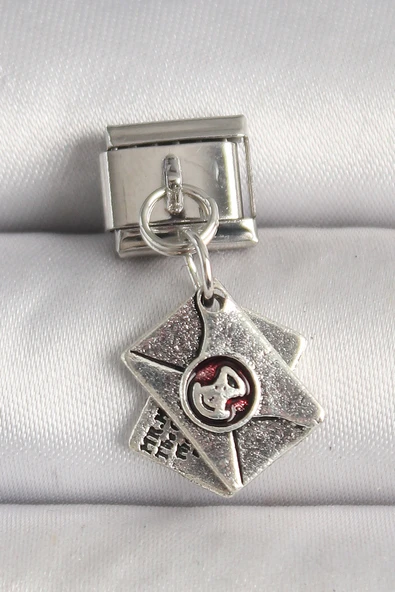 316L Çelik Gümüş Renk Mektup Model Nomination Charm - TJ-BC1228