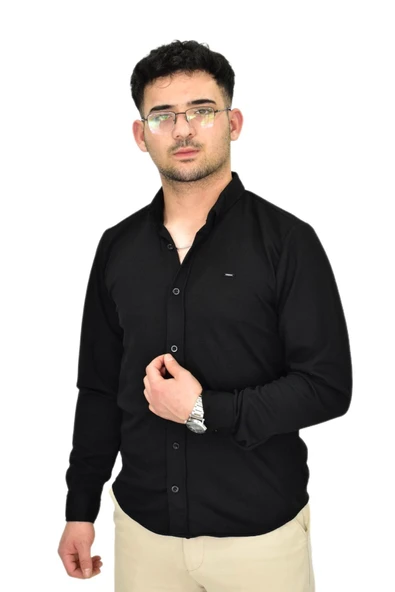 Erkek Likralı Spor Silim Fit Gömlek BGL-ST04331 - Resim 6