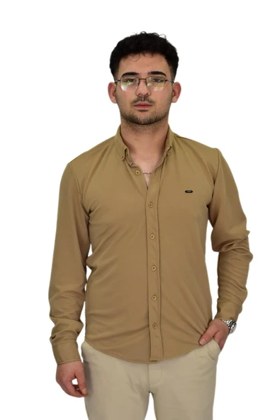 Erkek Likralı Spor Silim Fit Gömlek BGL-ST04332 - Resim 4