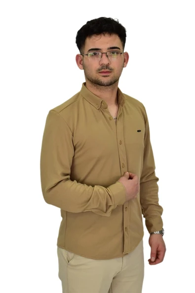Erkek Likralı Spor Silim Fit Gömlek BGL-ST04332 - Resim 11