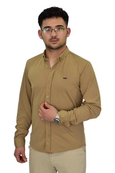 Erkek Likralı Spor Silim Fit Gömlek BGL-ST04332 - Resim 2
