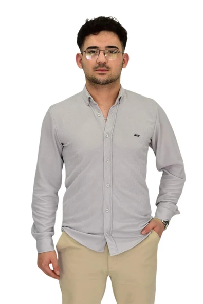 Erkek Likralı Spor Silim Fit Gömlek BGL-ST04331 - Resim 4