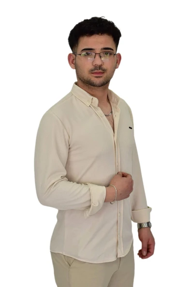 Erkek Likralı Spor Silim Fit Gömlek BGL-ST04331 - Resim 12