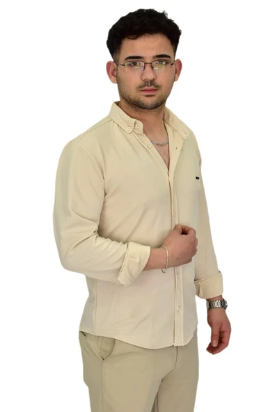 Erkek Likralı Spor Silim Fit Gömlek BGL-ST04332 - Resim 12