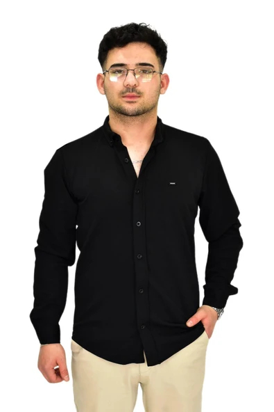 Erkek Likralı Spor Silim Fit Gömlek BGL-ST04332 - Resim 3