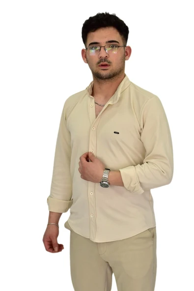 Erkek Likralı Spor Silim Fit Gömlek BGL-ST04332 - Resim 8