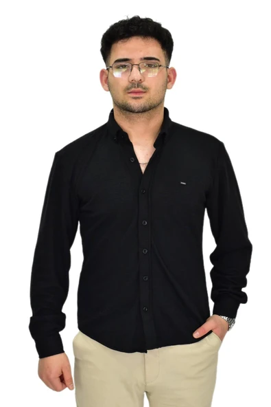 Erkek Likralı Spor Silim Fit Gömlek BGL-ST04333 - Resim 3