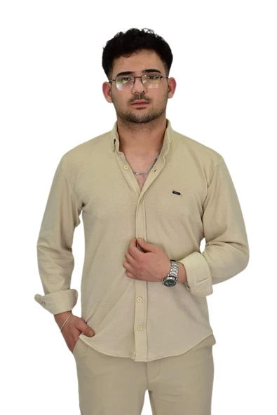 Erkek Likralı Spor Silim Fit Gömlek BGL-ST04333 - Resim 5