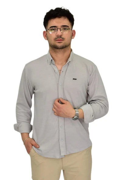 Erkek Likralı Spor Silim Fit Gömlek BGL-ST04333 - Resim 4