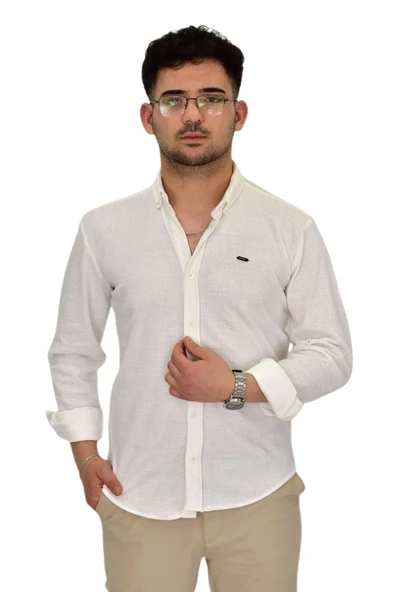 Erkek Likralı Spor Silim Fit Gömlek BGL-ST04333 - Resim 2