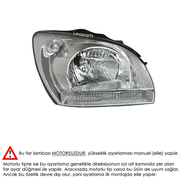 LEOPARTS Kia Sportage Far Lambası Sağ (Manuel) 2005-2008 92102-1F010