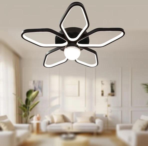 TT Aydınlatma TT337-SY  3 Renk Modüllü Toplu Mat Siyah Plafonyer Led Avize - 2