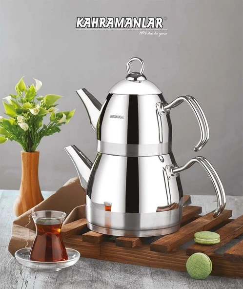 Kahramanlar Roma Ortaboy Platin Çaydanlık 1037P