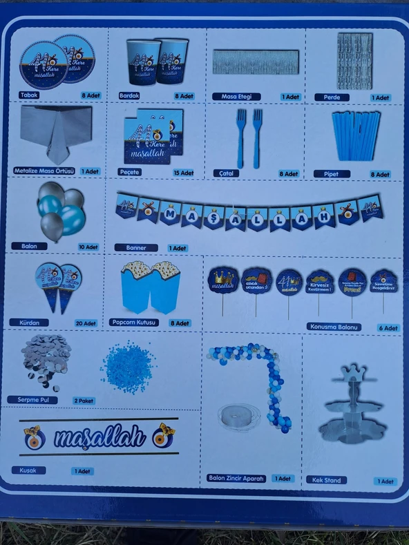 SÜNNET TÖRENİ SETİ 8 KİŞİLİK 100 PARÇA - 2