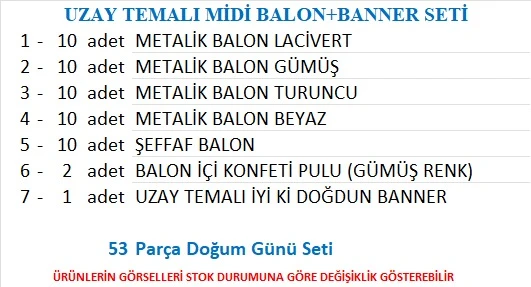 UZAY TEMALI BALON+BANNER SETİ - Resim 2