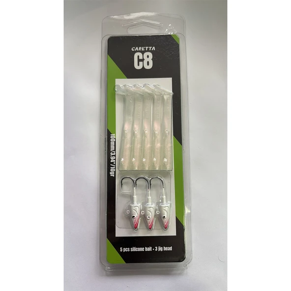 Caretta C8 10cm 10gr 5+3 Silikon Yem  Blue Spirit - 1