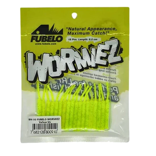 Fubelo Wormiez 5.2cm 18 Adet Lrf Silikonu  Yellow UV