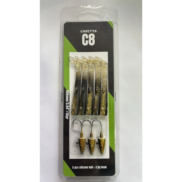 Caretta C8 10cm 10gr 5+3 Silikon Yem  Gold - 1